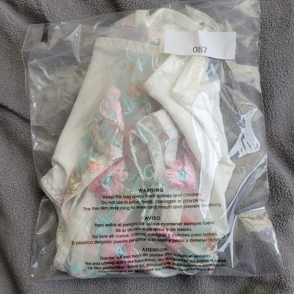 Cropped Top Womens Large Underwire‎ Corsette Embroidered Bufferflies Floral - Picture 15 of 15